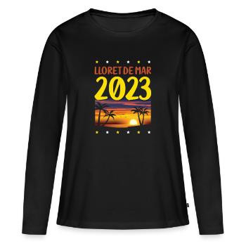 Lloret de Mar 2023 - T-shirt manches longues Premium bio Femme - noir - Devant - Julia (174cm)