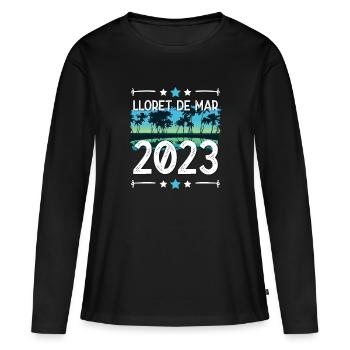 Lloret De Mar 2023 - Frauen Premium Bio Langarmshirt - Schwarz - Vorne - Julia (174cm)