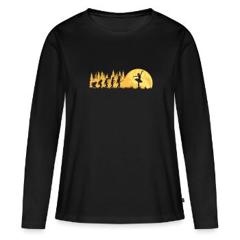 Ballett Evolution Balleriena Tanz - Frauen Premium Bio Langarmshirt - Schwarz - Vorne - Julia (174cm)