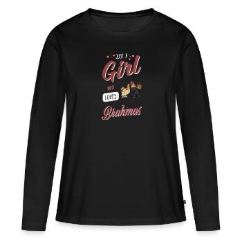Brahma Chicken I Chicken Poultry Motif pour - T-shirt manches longues Premium bio Femme - noir - Devant - Julia (174cm)