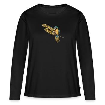 Ara Perroquet I Amérique du Sud Oiseau exotique pour - T-shirt manches longues Premium bio Femme - noir - Devant - Julia (174cm)