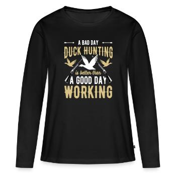 Entenjäger Entenjagd Jagdhunde Jagdausflug - Frauen Premium Bio Langarmshirt - Schwarz - Vorne - Julia (174cm)