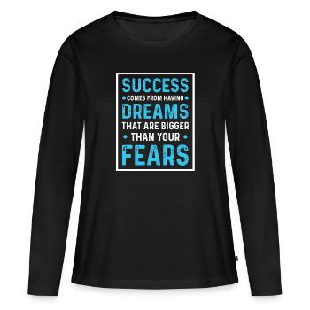 Peur du succès - T-shirt manches longues Premium bio Femme - noir - Devant - Julia (174cm)