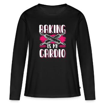 Cuisson cardio - T-shirt manches longues Premium bio Femme - noir - Devant - Julia (174cm)