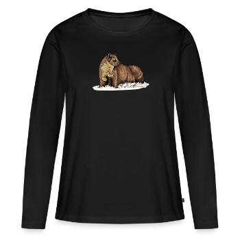 Martre des pins I Noble motif de martre pour les chasseurs - T-shirt manches longues Premium bio Femme - noir - Devant - Julia (174cm)