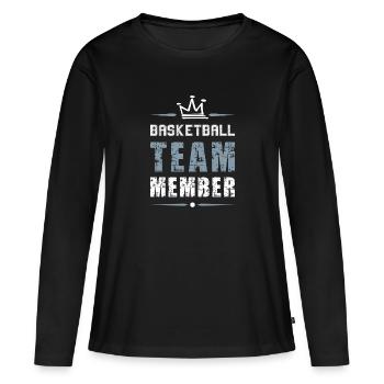 Équipe de basket-ball - T-shirt manches longues Premium bio Femme - noir - Devant - Julia (174cm)