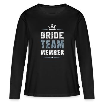 Équipe de la mariée - T-shirt manches longues Premium bio Femme - noir - Devant - Julia (174cm)