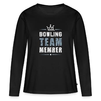 Équipe de bowling - T-shirt manches longues Premium bio Femme - noir - Devant - Julia (174cm)