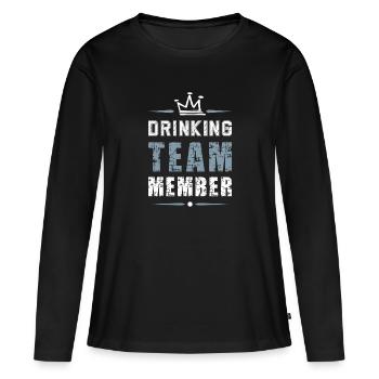 Équipe de consommation d’alcool - T-shirt manches longues Premium bio Femme - noir - Devant - Julia (174cm)