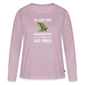 Katharinasittich I Sittich ZiervogelMotiv für - Frauen Premium Bio Langarmshirt - Altrosa - Vorne - Julia (174cm)