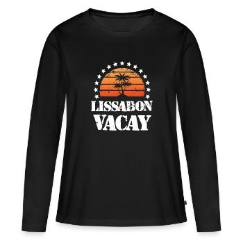 Lissabon Urlaub - Frauen Premium Bio Langarmshirt - Schwarz - Vorne - Julia (174cm)