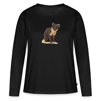 Martre des pins I Noble motif de martre pour les chasseurs - T-shirt manches longues Premium bio Femme - noir - Devant - Julia (174cm)