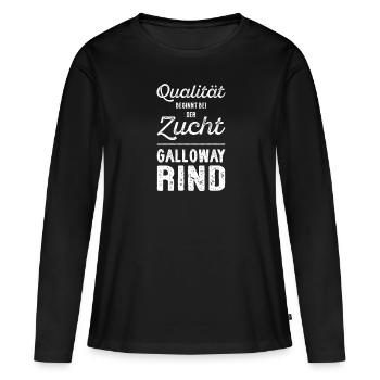 Galloway Rind I Schottland Rinderzucht für - Frauen Premium Bio Langarmshirt - Schwarz - Vorne - Julia (174cm)