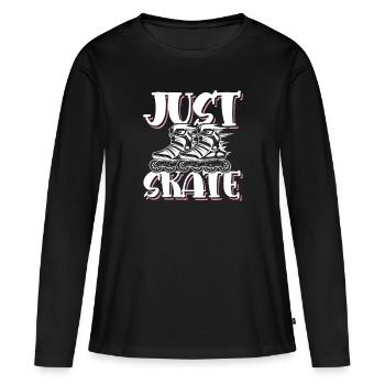 Patinage - T-shirt manches longues Premium bio Femme - noir - Devant - Julia (174cm)