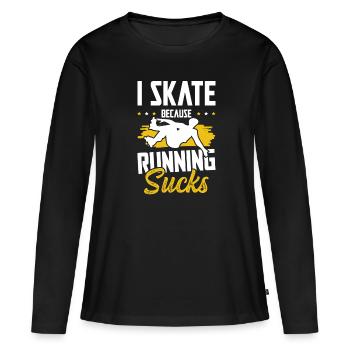 Patinage - T-shirt manches longues Premium bio Femme - noir - Devant - Julia (174cm)