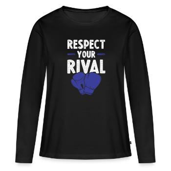 Respect de la boxe - T-shirt manches longues Premium bio Femme - noir - Devant - Julia (174cm)