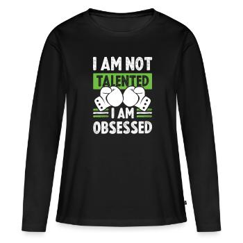 Boxeur Talent - T-shirt manches longues Premium bio Femme - noir - Devant - Julia (174cm)