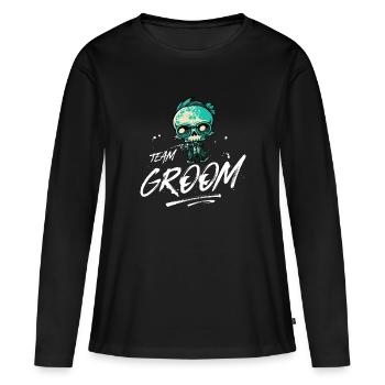 Team Groom Wedding Skeleton - T-shirt manches longues Premium bio Femme - noir - Devant - Julia (174cm)