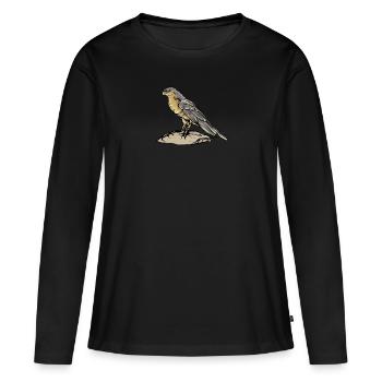 Sperber Vogel I Greifvogel Motiv für Ornithologen - Frauen Premium Bio Langarmshirt - Schwarz - Vorne - Julia (174cm)