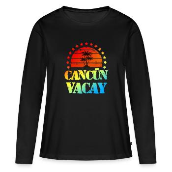 Cancun Vacations - Women's Premium Organic Long Sleeve Shirt - black - Front - Julia (174cm)