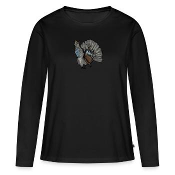 Capercaillie I Poulet Motif de grand tétras pour chasseur - T-shirt manches longues Premium bio Femme - noir - Devant - Julia (174cm)