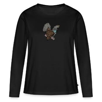 Capercaillie I Poulet Motif de grand tétras pour chasseur - T-shirt manches longues Premium bio Femme - noir - Devant - Julia (174cm)