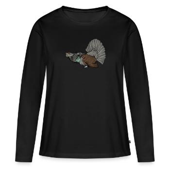 Capercaillie I Chicken bird capercaillie motif for hunter - Women's Premium Organic Long Sleeve Shirt - black - Front - Julia (174cm)