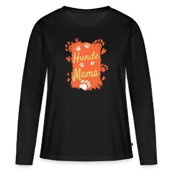 Hunde Mama Hundehalterin Geschenkidee - Frauen Premium Bio Langarmshirt - Schwarz - Vorne - Julia (174cm)