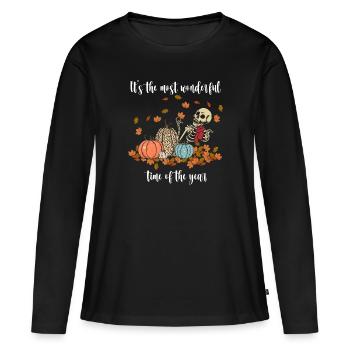 Autumn It's The Most Wonderful Time of The Year - Women's Premium Organic Long Sleeve Shirt - black - Front - Julia (174cm)