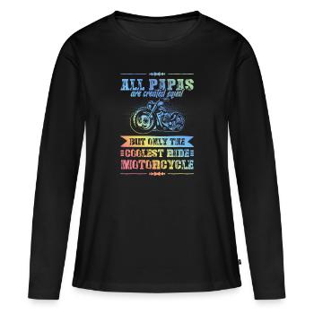 Bowling Split - T-shirt manches longues Premium bio Femme - noir - Devant - Julia (174cm)