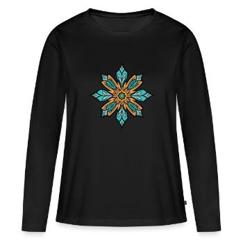Frost Symbol Snow Star Winter - Women's Premium Organic Long Sleeve Shirt - black - Front - Julia (174cm)
