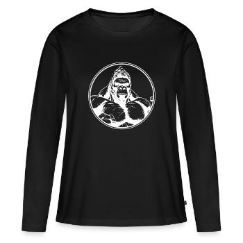 Gorilla Workout Fitness Muscles - T-shirt manches longues Premium bio Femme - noir - Devant - Julia (174cm)