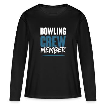 Équipe de bowling - T-shirt manches longues Premium bio Femme - noir - Devant - Julia (174cm)