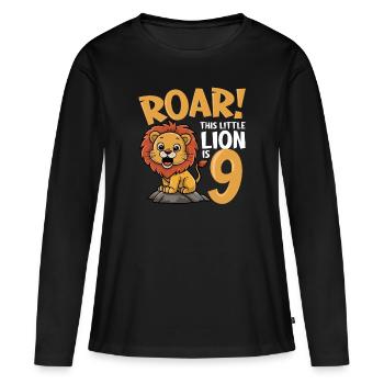 9 Birthday Boy Lion - Women's Premium Organic Long Sleeve Shirt - black - Front - Julia (174cm)