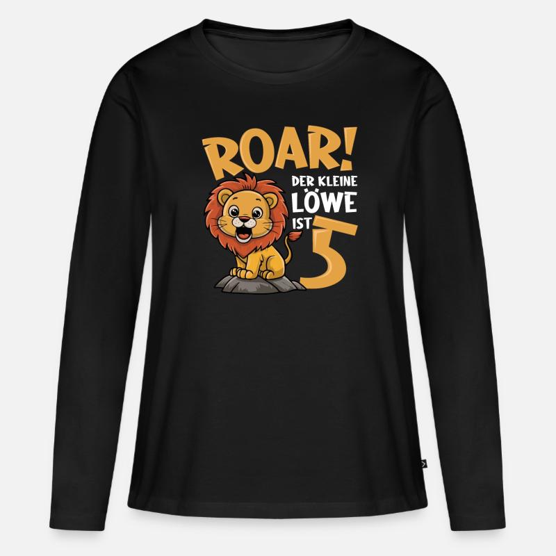 5. Geburtstag Junge Löwe - Frauen Premium Bio Langarmshirt - Schwarz