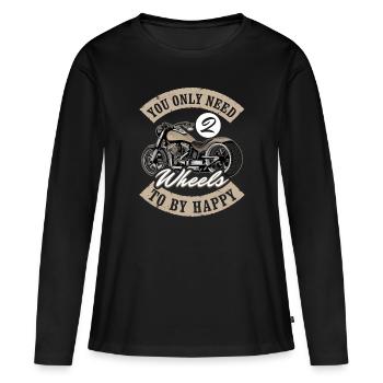 Moto Vous n’avez besoin que de deux roues - T-shirt manches longues Premium bio Femme - noir - Devant - Julia (174cm)