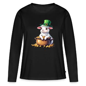 Mouton Tenue de la Saint-Patrick Berger Mouton - T-shirt manches longues Premium bio Femme - noir - Devant - Julia (174cm)