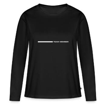 Membres de l’équipe - T-shirt manches longues Premium bio Femme - noir - Devant - Julia (174cm)