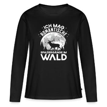 Jäger Jagd jagen Rotwild - Frauen Premium Bio Langarmshirt - Schwarz - Vorne - Julia (174cm)