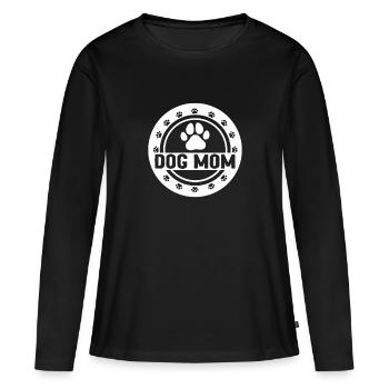 Motif de chien chien patte chien - T-shirt manches longues Premium bio Femme - noir - Devant - Julia (174cm)