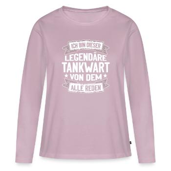 Tankwart Tankstelle Zapfsäule - Frauen Premium Bio Langarmshirt - Altrosa - Vorne - Julia (174cm)