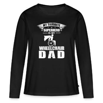 Funny wheelchair driver disabled people - Frauen Premium Bio Langarmshirt - Schwarz - Vorne - Julia (174cm)