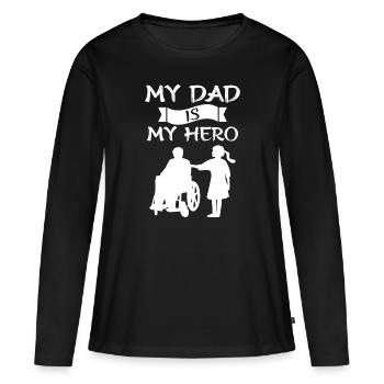 Drôle de conducteur de fauteuil roulant personnes handicapées - T-shirt manches longues Premium bio Femme - noir - Devant - Julia (174cm)