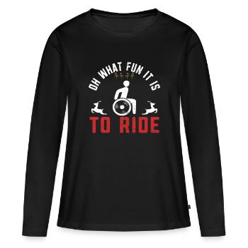 Drôle de conducteur de fauteuil roulant personnes handicapées - T-shirt manches longues Premium bio Femme - noir - Devant - Julia (174cm)