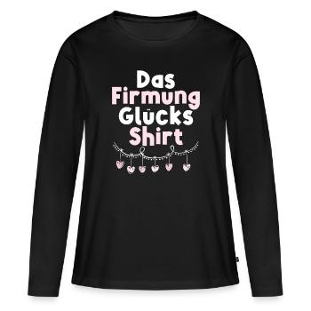 Das Firmung Glücks - Frauen Premium Bio Langarmshirt - Schwarz - Vorne - Julia (174cm)
