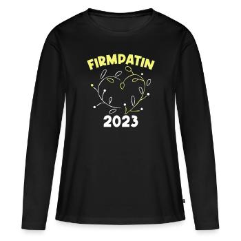 Firmpatin 2023 Firmung - Frauen Premium Bio Langarmshirt - Schwarz - Vorne - Julia (174cm)