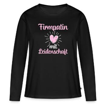 Firmpatin mit Leidenschaft Firmung - Frauen Premium Bio Langarmshirt - Schwarz - Vorne - Julia (174cm)
