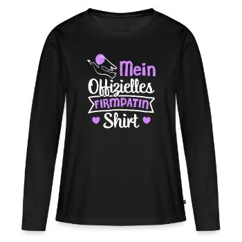 Mein offizielles Firmpatin - Frauen Premium Bio Langarmshirt - Schwarz - Vorne - Julia (174cm)