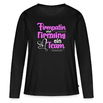 Firmpatin und Firmung ein Team - Frauen Premium Bio Langarmshirt - Schwarz - Vorne - Julia (174cm)