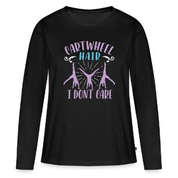 Radschlag Repeat Gymnastik - Frauen Premium Bio Langarmshirt - Schwarz - Vorne - Julia (174cm)